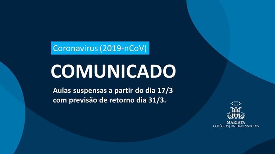 ​Diante da necessidade de intensificar ações preventivas ao novo coronavírus (covid-19), o Colégio Marista Irmão Jaime Biazus suspenderá suas aulas a partir de 17/3 (terça-feira). O retorno está previsto para 31/3.